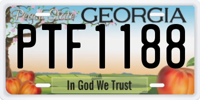 GA license plate PTF1188