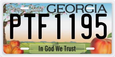 GA license plate PTF1195