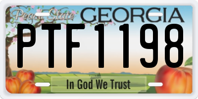 GA license plate PTF1198