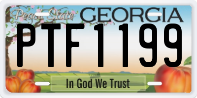 GA license plate PTF1199