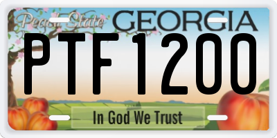 GA license plate PTF1200