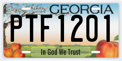 GA license plate PTF1201