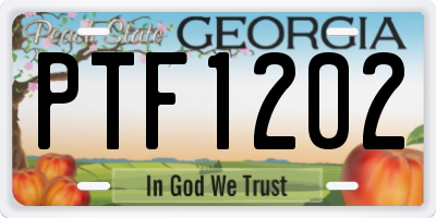 GA license plate PTF1202