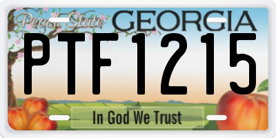 GA license plate PTF1215