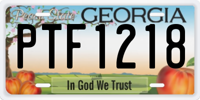 GA license plate PTF1218