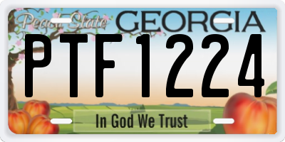 GA license plate PTF1224