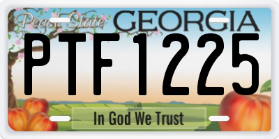 GA license plate PTF1225