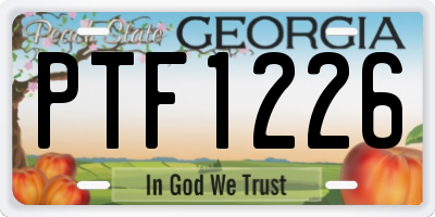 GA license plate PTF1226