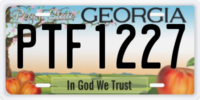 GA license plate PTF1227