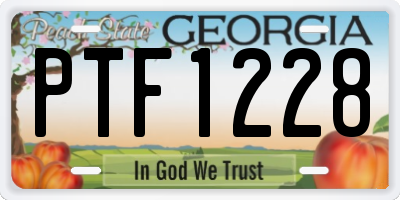 GA license plate PTF1228