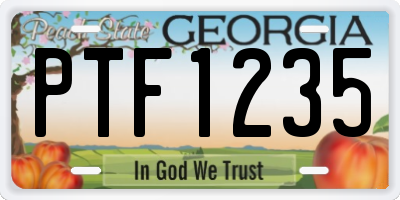 GA license plate PTF1235