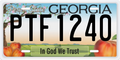 GA license plate PTF1240