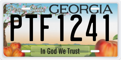 GA license plate PTF1241
