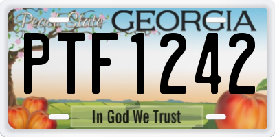 GA license plate PTF1242
