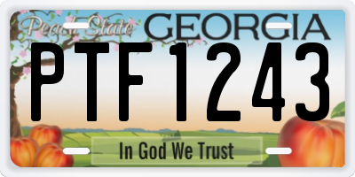 GA license plate PTF1243