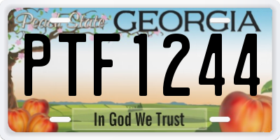 GA license plate PTF1244
