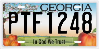 GA license plate PTF1248