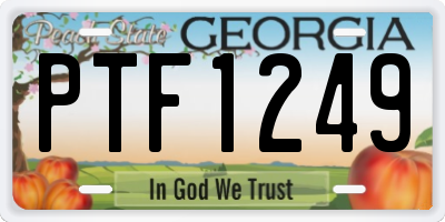GA license plate PTF1249