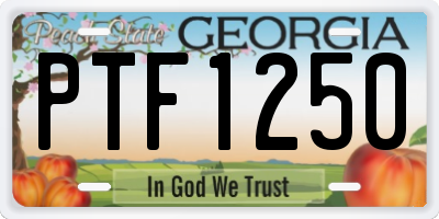 GA license plate PTF1250