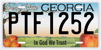 GA license plate PTF1252