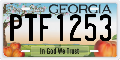 GA license plate PTF1253