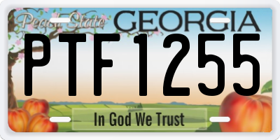 GA license plate PTF1255