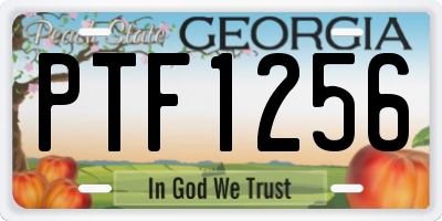 GA license plate PTF1256