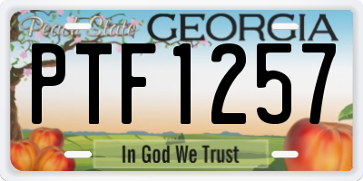 GA license plate PTF1257
