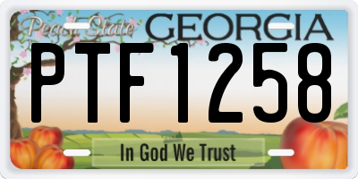 GA license plate PTF1258