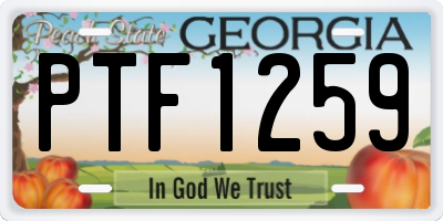 GA license plate PTF1259