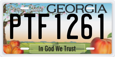 GA license plate PTF1261