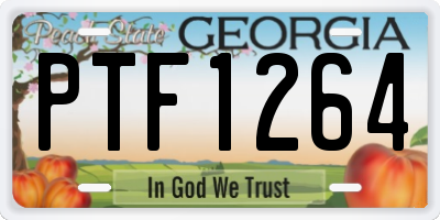 GA license plate PTF1264