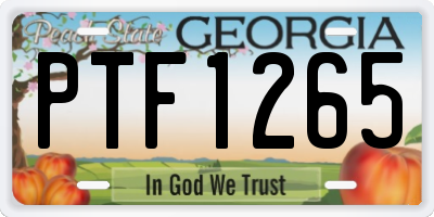 GA license plate PTF1265