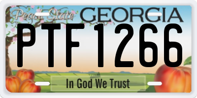 GA license plate PTF1266