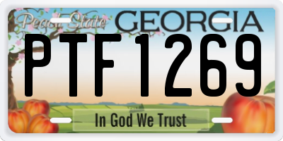 GA license plate PTF1269