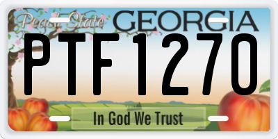 GA license plate PTF1270