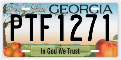 GA license plate PTF1271