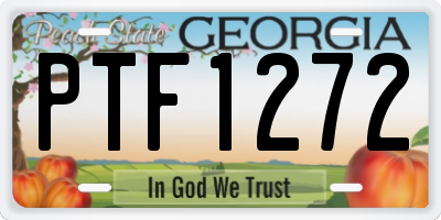 GA license plate PTF1272