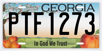 GA license plate PTF1273