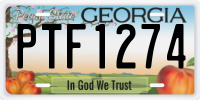 GA license plate PTF1274