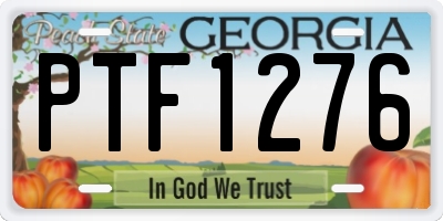 GA license plate PTF1276