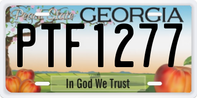 GA license plate PTF1277