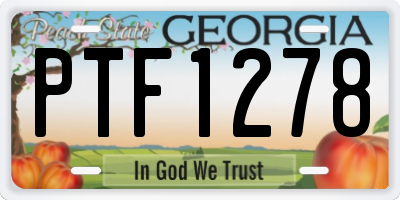 GA license plate PTF1278