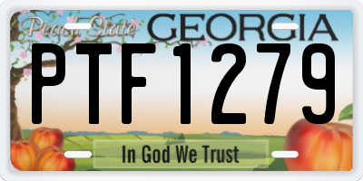 GA license plate PTF1279