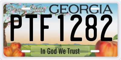 GA license plate PTF1282