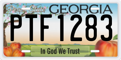 GA license plate PTF1283