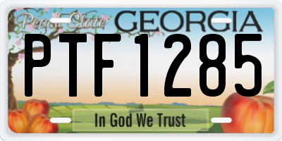 GA license plate PTF1285