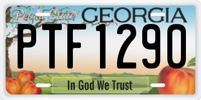 GA license plate PTF1290
