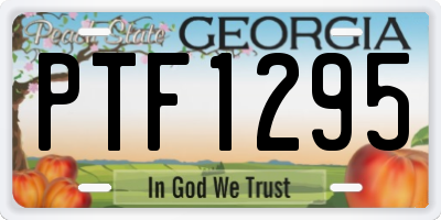 GA license plate PTF1295