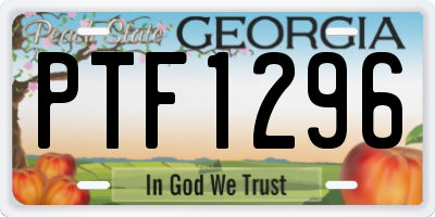 GA license plate PTF1296